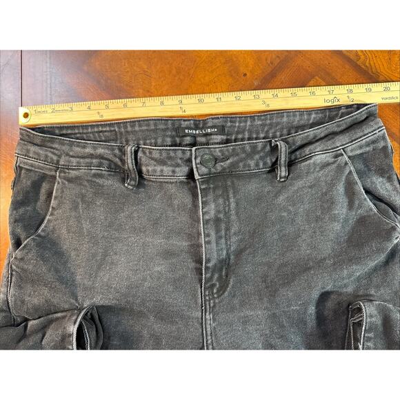 Embellish Black Prox Cargo Jeans Size 40 Practical And Comfortable Streetwear - Picture 11 of 15